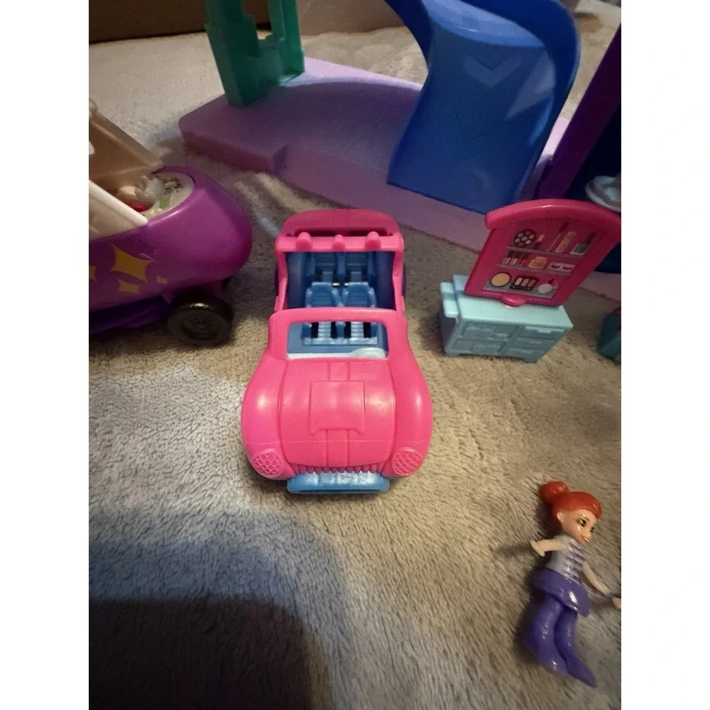 Polly Pocket Shopping Mall Playset Elevator Slide Vehicles Dolls